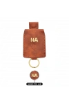 İsme Özel Çıtçıtlı Anahtarlık - % 100 Rainbow Deri - AG01001 - Tobacco