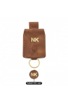 İsme Özel Çıtçıtlı Anahtarlık - % 100 Rainbow Deri - AG01001 - Kahverengi