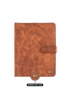 İsme Özel Çıtçıtlı Fonksiyonlu iPad Organizer - %100 Rainbow Deri - ET01002 - Tobacco