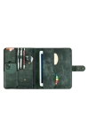 İsme Özel Çıtçıtlı Fonksiyonlu iPad Organizer - %100 Rainbow Deri - ET01002 - Haki