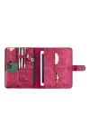 İsme Özel Çıtçıtlı Fonksiyonlu iPad Organizer - %100 Rainbow Deri - ET01002 - Fuşya