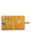 İsme Özel Çıtçıtlı Fonksiyonlu iPad Organizer - %100 Rainbow Deri - ET01002 - Hardal Sarısı