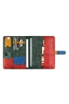 İsme Özel Çıtçıtlı Fonksiyonlu Macbook Organizer - %100 Rainbow Deri - ET02001 - Yeşil - Kırmızı