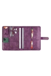 İsme Özel Çıtçıtlı Fonksiyonlu Macbook Organizer - %100 Rainbow Deri - ET02001 - Mor