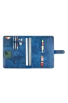 İsme Özel Çıtçıtlı Fonksiyonlu Macbook Organizer - %100 Rainbow Deri - ET02001 - Saks Mavisi