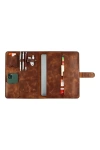 İsme Özel Çıtçıtlı Fonksiyonlu Macbook Organizer - %100 Rainbow Deri - ET02001 - Kahverengi