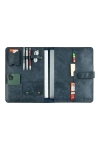 İsme Özel Çıtçıtlı Fonksiyonlu Macbook Organizer - %100 Rainbow Deri - ET02001 - Lacivert