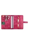 İsme Özel Çıtçıtlı Fonksiyonlu Macbook Organizer - %100 Rainbow Deri - ET02001 - Fuşya