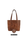 İsme Özel Tote Bag El Omuz Çantası - %100 Rainbow Deri - AC03003 - Kahverengi