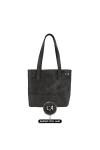 İsme Özel Tote Bag El Omuz Çantası - %100 Rainbow Deri - AC03003 - Antrasit