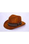 İsme Özel Süet Kovboy Fötr Şapka - AB01007 - Taba
