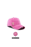 İsme Özel Yıkamalı Kep Şapka - AB01010 - Pembe