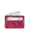 İsme Özel Yatay Kartlık - %100 Rainbow Deri - A011001 - Fuşya
