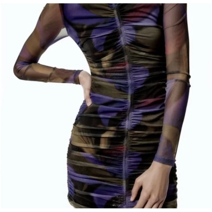 Parti Ruhu | Balıkçı Yaka Büzgülü | Mini Elbise