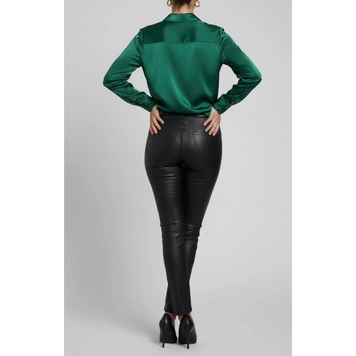 KADIN İPEK TUŞELİ LÜKS SATEN GÖMLEK | Uzun Kollu Şık Mevsimlik Bluz