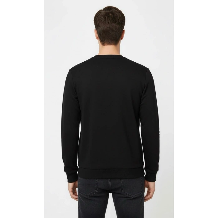 Unisex Şardonlu Kışlık Sweatshirt - Sıcacık Tutan Basic Bisiklet Yaka Kazak