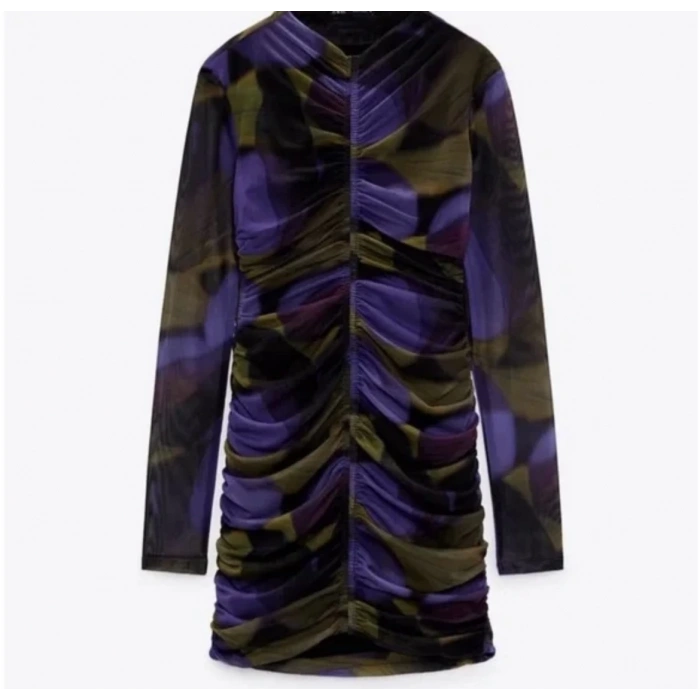 Parti Ruhu | Balıkçı Yaka Büzgülü | Mini Elbise