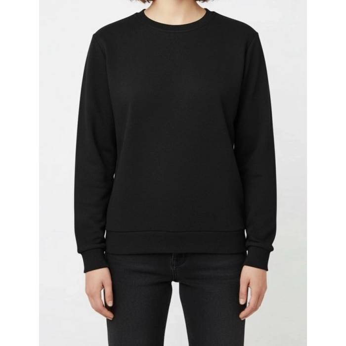 Unisex Şardonlu Kışlık Sweatshirt - Sıcacık Tutan Basic Bisiklet Yaka Kazak