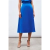 Kadın Saten Midi Etek | Lastikli Bel, Yüksek Bel, Kemersiz | Şık ve Rahat A Kesim