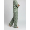 Sıcak Tutan Kışlık | Desenli Kadın Alt Üst Triko Takım Pamuk Akrilik Geniş Paça
