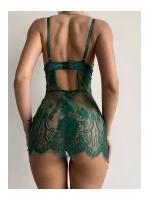 Kadın Dantelli Transparan Balenli Babydoll Gecelik Takımı