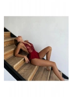 Dantel Detaylı Transparan Tül Bodysuit