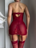 Aurevia Harness Detaylı Dantel ve Transparan Babydoll