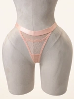 Lace Desire Çiçek Dantelli Kalın Bant Detaylı Külot - Pudra