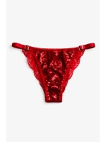 Glimmer Lace Payet Detaylı Ayarlanabilir Askılı Külot - Kırmızı