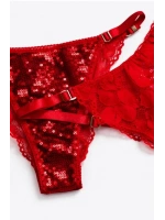 Glimmer Lace Payet Detaylı Ayarlanabilir Askılı Külot - Kırmızı