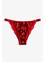 Glimmer Lace Payet Detaylı Ayarlanabilir Askılı Külot - Kırmızı