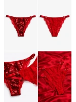 Glimmer Lace Payet Detaylı Ayarlanabilir Askılı Külot - Kırmızı