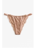 Glimmer Lace Payet Detaylı Ayarlanabilir Askılı Külot - Vizon