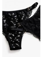 Glimmer Lace Payet Detaylı Ayarlanabilir Askılı Külot - Vizon