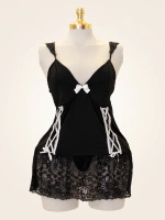 Beyaz Kurdeleli Babydoll Gecelik