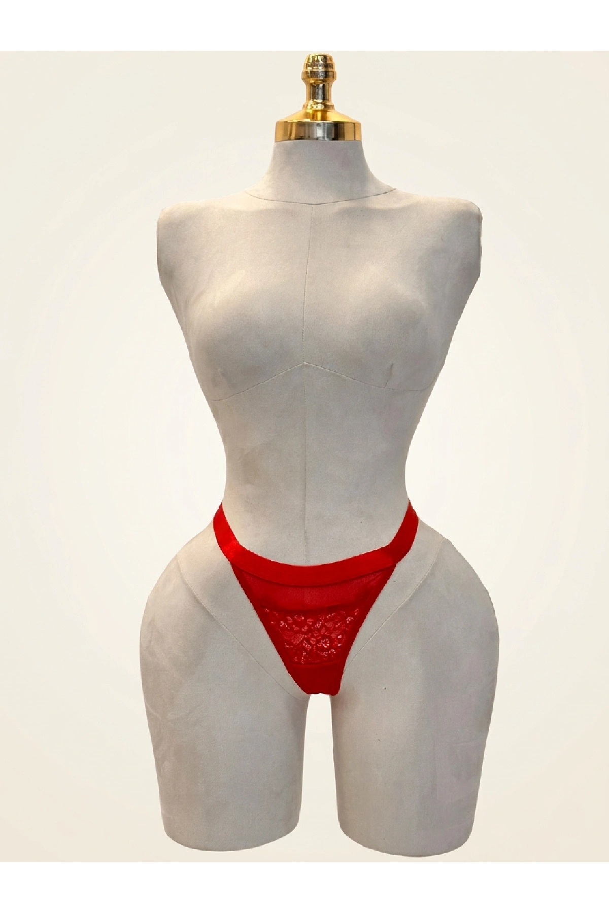 Lace Desire Çiçek Dantelli Kalın Bant Detaylı Külot - Kırmızı
