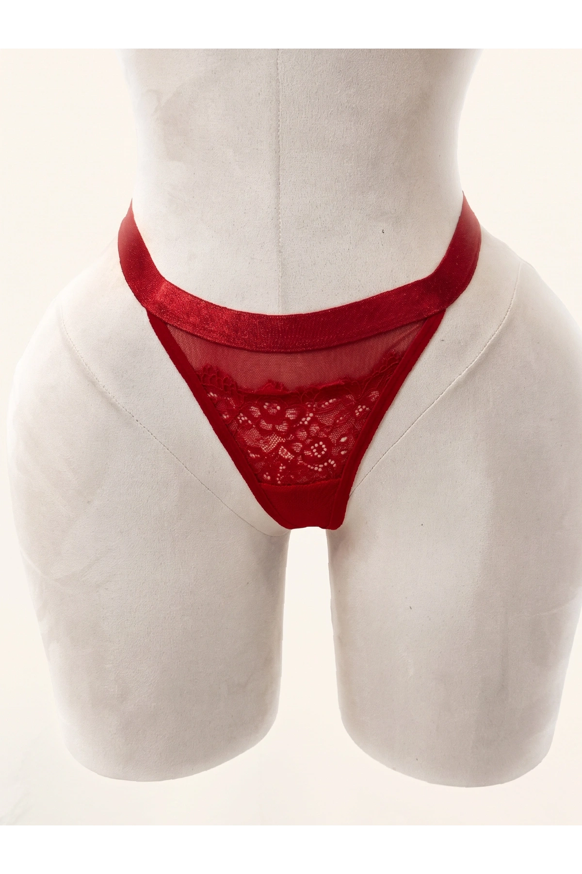 Lace Desire Çiçek Dantelli Kalın Bant Detaylı Külot - Pudra