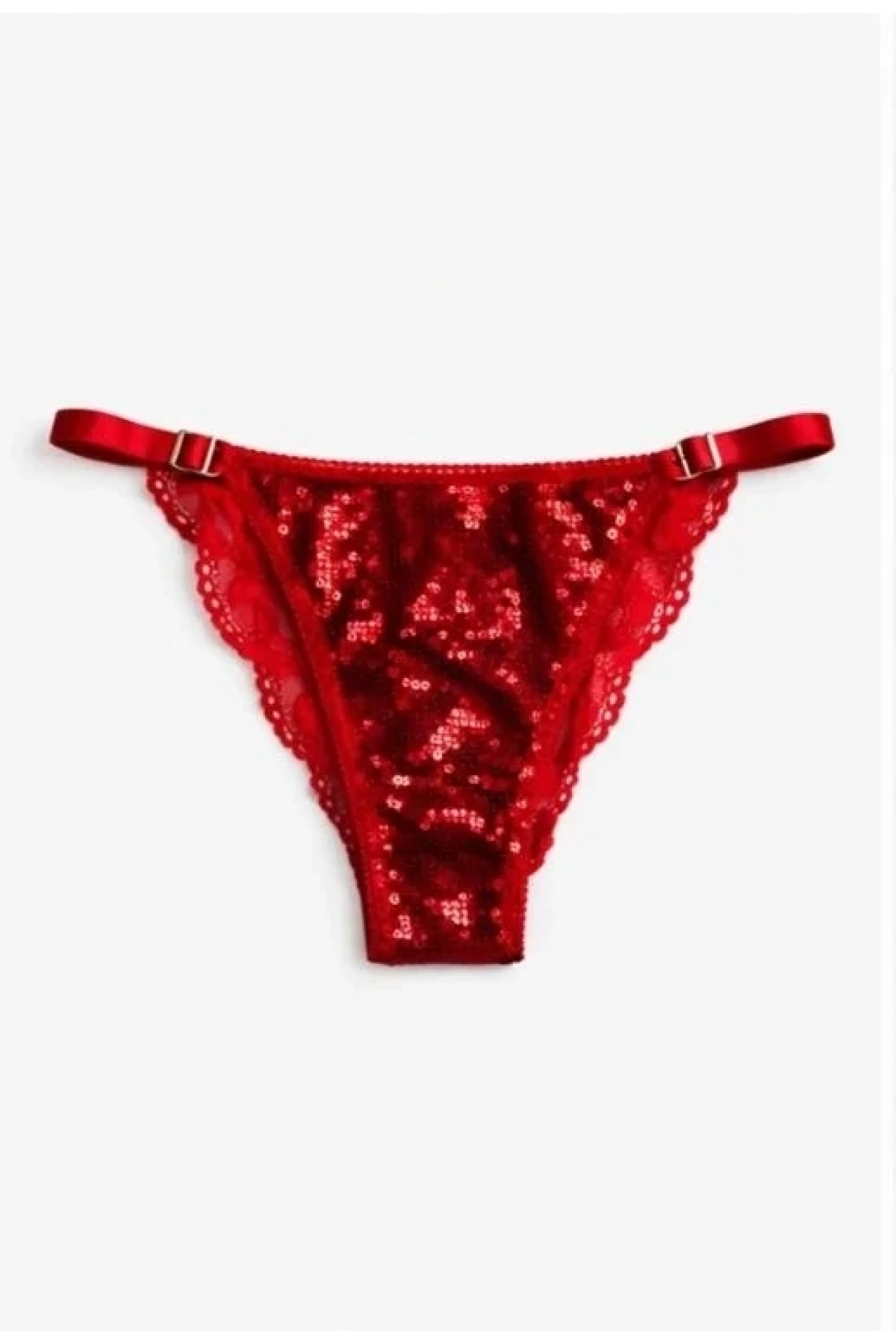 Glimmer Lace Payet Detaylı Ayarlanabilir Askılı Külot - Vizon