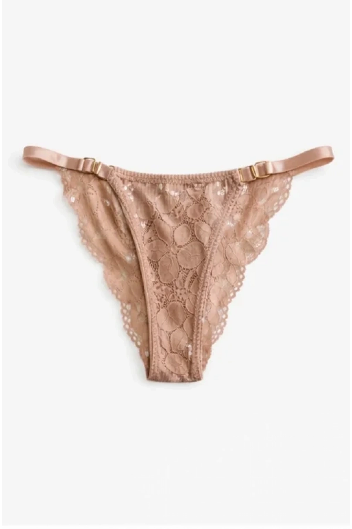 Glimmer Lace Payet Detaylı Ayarlanabilir Askılı Külot - Vizon