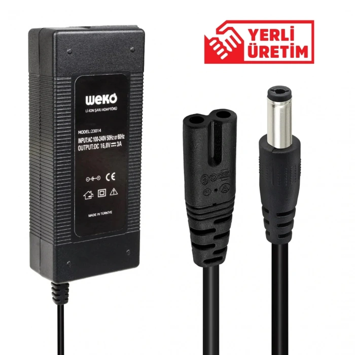 16.8 VOLT - 3 AMPER 5.5*2.5 UÇLU KIRMIZI YEŞİL LEDLİ MASA TİPİ ŞARJ ADAPTÖRÜ (5047)