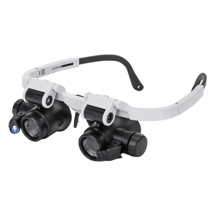 2 LED IŞIKLI PİLLİ BÜYÜTEÇLİ GÖZLÜK (5047)