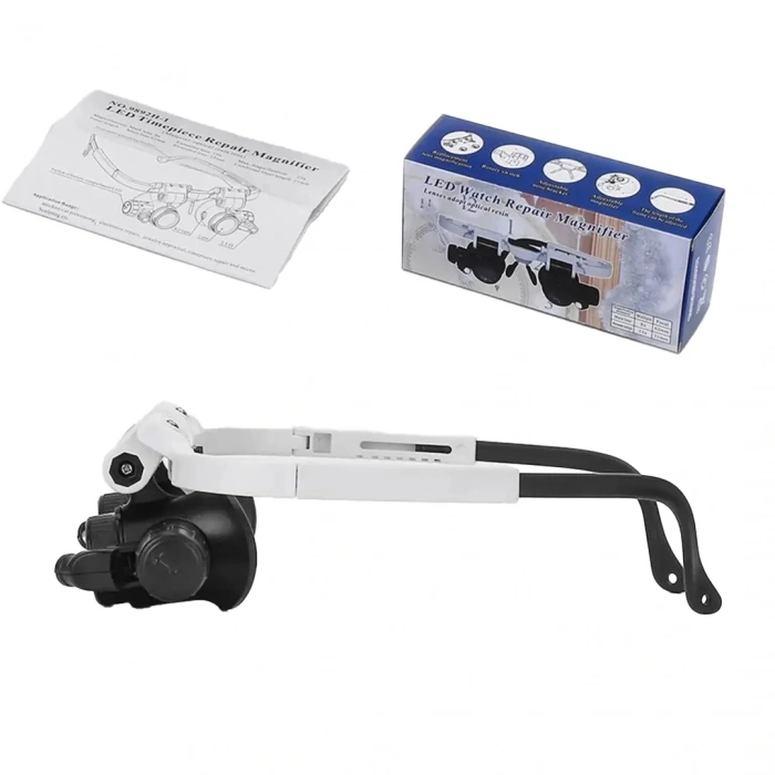 2 LED IŞIKLI PİLLİ BÜYÜTEÇLİ GÖZLÜK (5047)