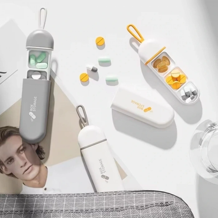 3 Bölmeli Taşınabilir Seyahat Tipi Hap Saklama Kutusu İlaç Saklama Kutusu (5047)