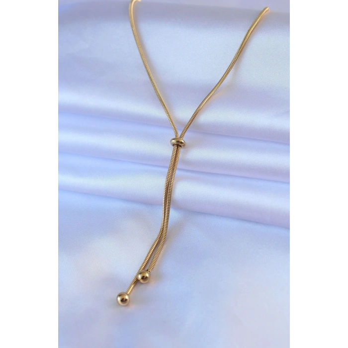 316L Çelik Gold Renk Asansör Model Kadın Kolye