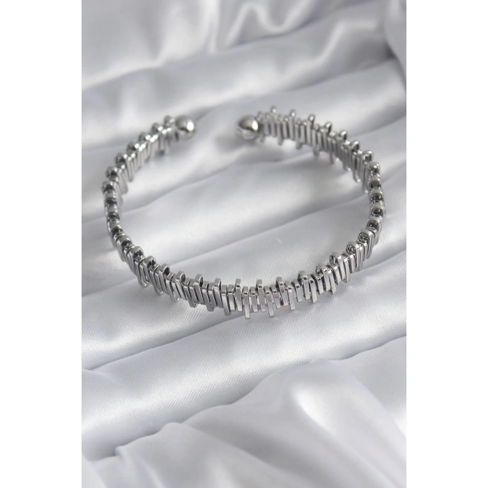 316L Çelik Gümüş Renk Dorika Model Kadın Bileklik