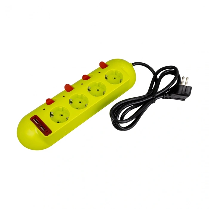 4LÜ 2 USBLİ 1.5 METRE AYRI ANAHTARLI GRUP PRİZ (5047)