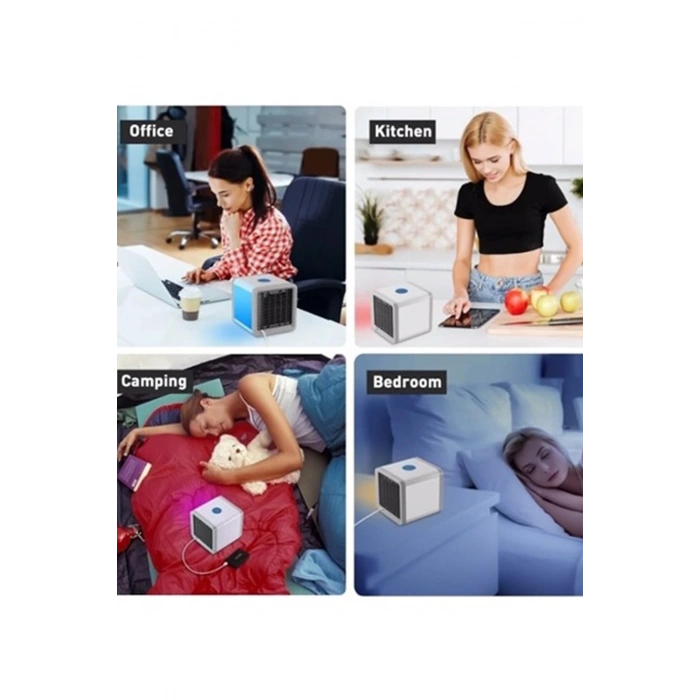 500 Ml Işıklı Masa Üstü Mini Klima Soğutucu Hava Nemlendirici 3 Kademe