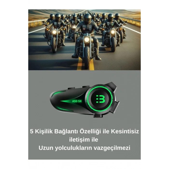 A50 5x Motor Kask Kulaklık Rgb Bluetooth Motosiklet Kulaklık Intercom 5 Kişi Eşleşme