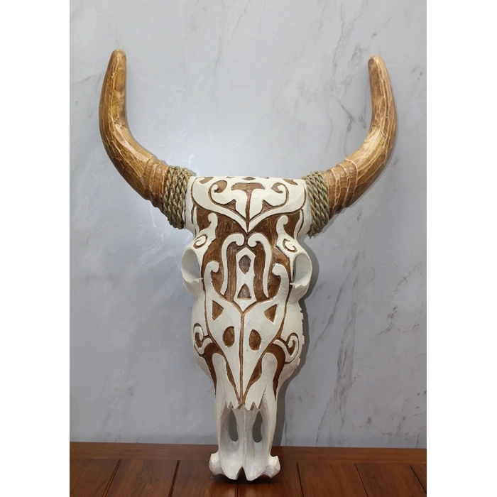 Ahşap Duvara Asmalı Bufalo Kafası Galıleo-7