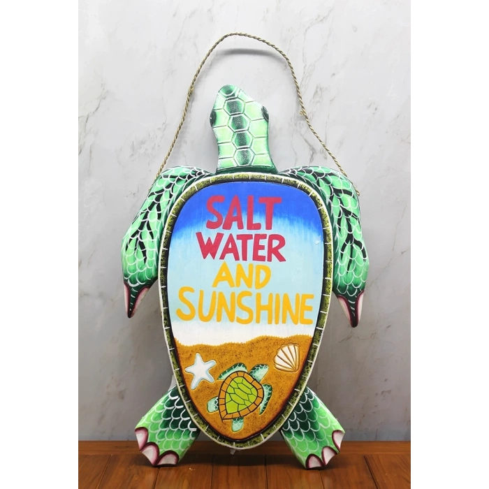 Ahşap Duvara Asmalı Kaplumbağa Okas-22